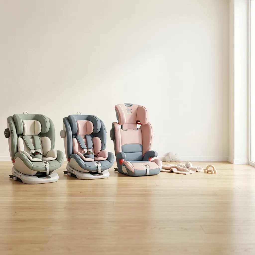 Tres sillas de coche infantiles de distintas etapas para comparar antes de comprar